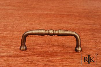 RKI CP-04-AE: 3" cc Decorative Curved D-Handle Cabinet Pull - Antique English