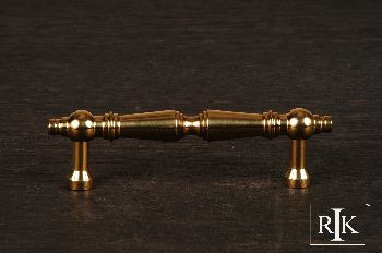 RKI CP-1622-B: 3" cc Plain Tapered Cabinet Pull - Polished Brass