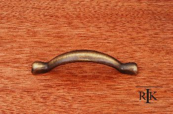RKI CP-3711-AE: 3" cc Smooth Decorative Bow Cabinet Pull - Antique English