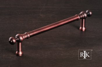 RKI PH-4622-DC: 12" cc  Plain Appliance Pull w/Decorative Ends - Distressed Copper