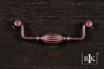 RKI CP-3721-DC: 5" cc Indian Drum Drop Bail Cabinet Pull - Distressed Copper