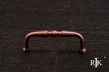 RKI CP-04-DC: 3" cc Decorative Curved D-Handle Cabinet Pull - Distressed Copper