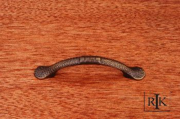 RKI CP-3712-AE: 3" cc Slim Bow Cabinet Pull w/Divet Indents - Antique English