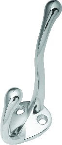 Hickory P27120-CH: 3-1/2" Utility Double Coat Hook w/Knob Ends - Polished Chrome