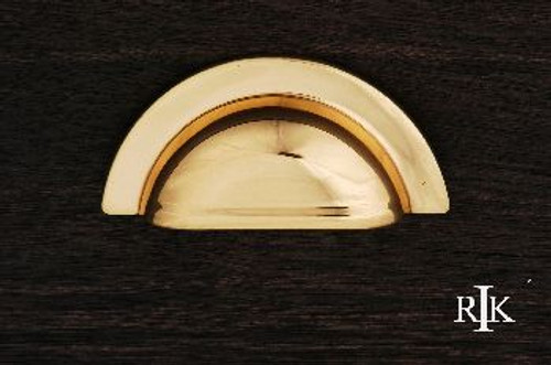RKI CF-5249-B: 3" cc Smooth Half Circle Cup Cabinet Pull - Polished Brass