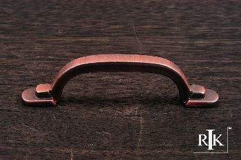 RKI CP-42-DC: 3" cc Two Step Foot Rectangular Cabinet Pull - Distressed Copper