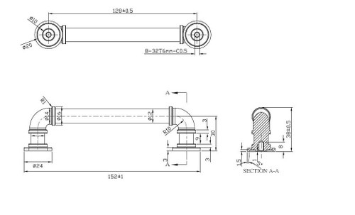 Richelieu BP2209128191: 128mm cc Steampunk Cabinet Pull - Polished Copper