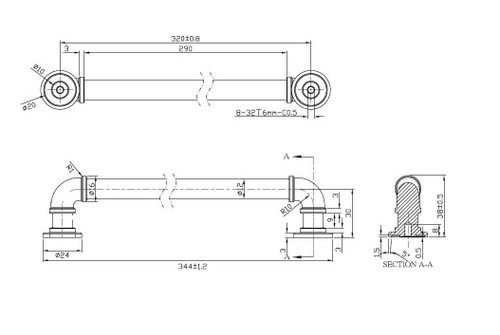 Richelieu BP2209320140: 320mm cc Steampunk Cabinet Pull - Polished Chrome