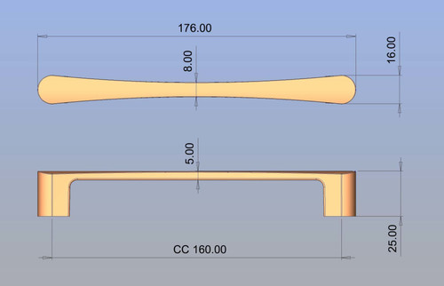 Richelieu BP7470160160: 160mm cc Kent Cabinet Pull - Satin Brass Richelieu BP7470160160: 160mm cc Kent Cabinet Pull - Satin Brass