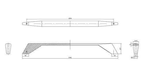 Richelieu BP9256224900: 224mm cc Masset Cabinet Pull - Matte Black Richelieu BP9256224900: 224mm cc Masset Cabinet Pull - Matte Black