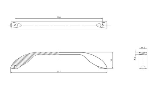Richelieu BP9455160140: 160mm cc Como Cabinet Pull - Polished Chrome