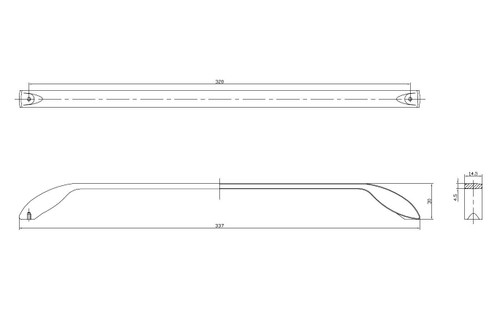 Richelieu BP9455320900: 320mm cc Como Cabinet Pull - Matte Black