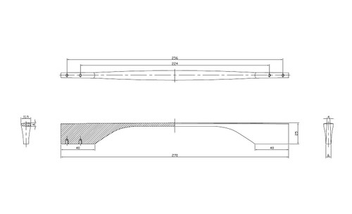 Richelieu BP9253256165: 224mm or 256mm cc Creston Cabinet Pull - Brushed Gold Richelieu BP9253256165: 224mm or 256mm cc Creston Cabinet Pull - Brushed Gold