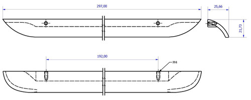 Richelieu 7975192OBRZ: 192mm cc Inspiration Edge Cabinet Pull - Oriental Bronze