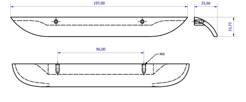 Richelieu 797596OBRZ: 96mm cc Inspiration Edge Cabinet Pull - Oriental Bronze