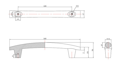 Richelieu BP2323128195: 128mm cc Kensington Cabinet Pull - Brushed Nickel