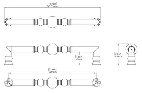 Richelieu BP8789320CHBRZ: 320mm cc Firenze Cabinet Pull - Champagne Bronze Richelieu BP8789320CHBRZ: 320mm cc Firenze Cabinet Pull - Champagne Bronze