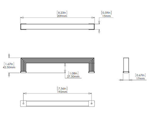 Richelieu BP8788192HBRZ: 192mm cc Como Cabinet Pull - Honey Bronze Richelieu BP8788192HBRZ: 192mm cc Como Cabinet Pull - Honey Bronze