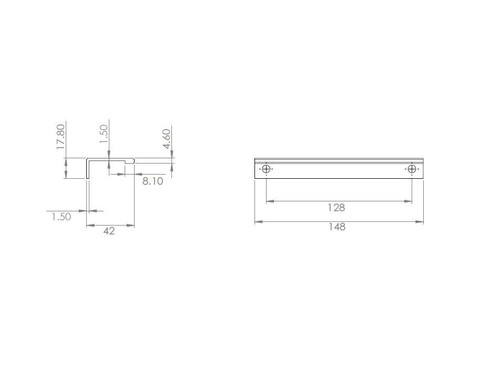 Richelieu BP9898128CHBRZ: 128mm cc Lincoln Edge Cabinet Pull - Champagne Bronze