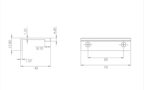 Richelieu BP989850170: 50mm cc Lincoln Edge Cabinet Pull - Stainless Steel