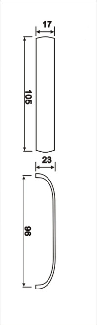 Richelieu BP5625696BORB: 96mm cc Coaticook Cabinet Pull - Brushed Oil Rubbed Bronze