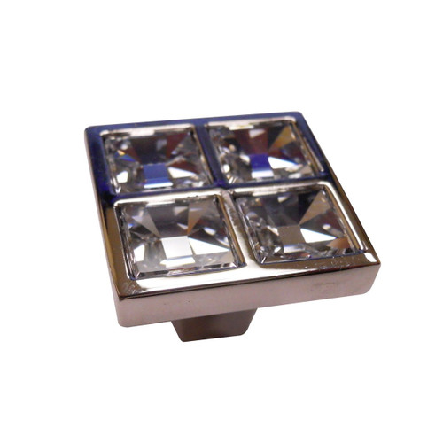 Richelieu 2422714001: Swarovski Square Cabinet Knob - Crystal, Chrome