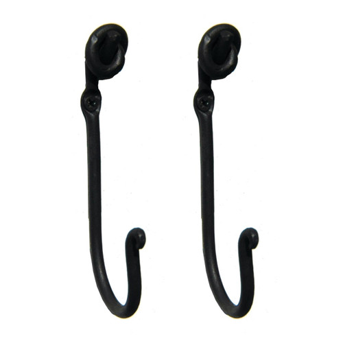 Richelieu BP79129900: 5-5/16" Classic Forged Iron Single Wall Hook (2-pack) - Matte Black Richelieu BP79129900: 5-5/16" Classic Forged Iron Single Wall Hook (2-pack) - Matte Black