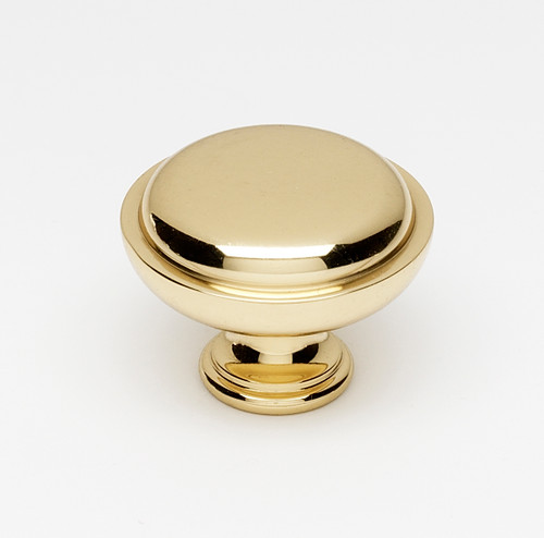 Alno A1146-PB/NL: 1-1/2" Traditional Cabinet Knob - Unlacquered Brass