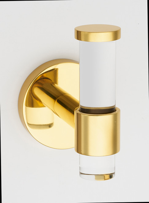 Alno A7281-PB/NL: Acrylic Contemporary Robe Hook - Unlacquered Brass