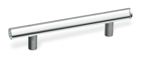 Schwinn 51515: 128mm cc Handle Pull - Brushed Stainless Steel/Clear Glass