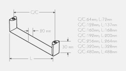 Schwinn 54230: 64mm cc Handle Pull - Polished Chrome