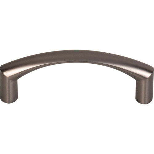 Top Knobs M2176: 3" cc Griggs Curved Bar Cabinet Pull - Ash Gray