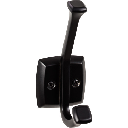 Top Knobs TK1060BLK: Juliet Double Wall Hook - Flat Black