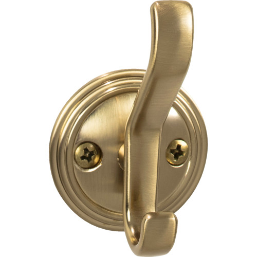 Top Knobs TK1061HB: Reeded Double Wall Hook - Honey Bronze