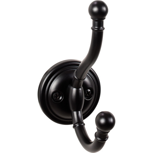 Top Knobs TK1063BLK: Kara Double Wall Hook - Flat Black