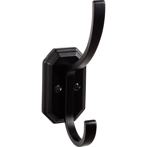 Top Knobs TK1065BLK: Emerald Double Wall Hook - Flat Black