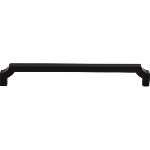 Top Knobs TK3024BLK: 7-9/16" cc Davenport Square Bar Cabinet Pull - Flat Black