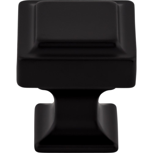 Top Knobs TK701BLK: 1-1/8" Ascendra Square Cabinet Knob - Flat Black