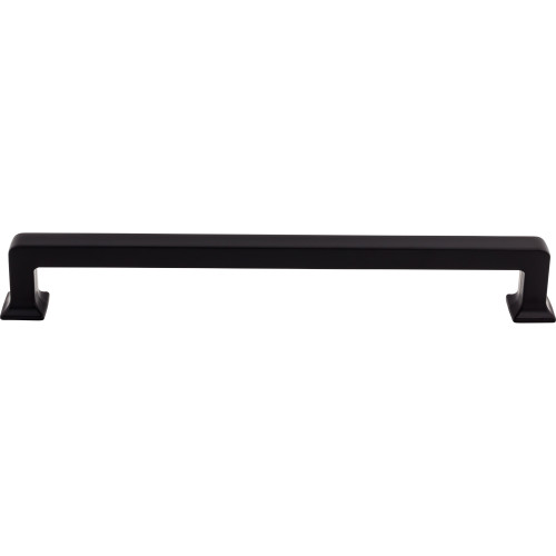 Top Knobs TK710BLK: 18" cc Ascendra Rectangular Bar Appliance Pull - Flat Black