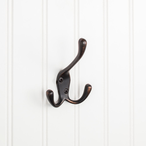 Elements YT40-400DBAC:  4" Triple Wall Hook - Brushed Oil Rubbed Bronze
