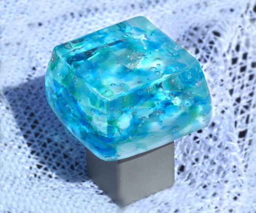 Grace White DW-CM: Dancing Water Cabinet Knob - Caribbean Mist Grace White DW-CM: Dancing Water Cabinet Knob - Caribbean Mist