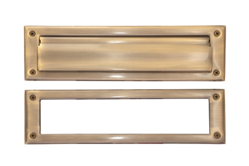 Brass Accents A07-M0070-609:  10 x 3" Mail Slot (exterior flap/interior frame) - Antique Brass