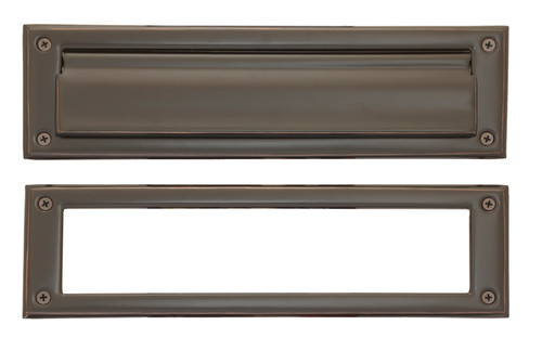 Brass Accents A07-M0070-613VB:  10 x 3" Mail Slot (exterior flap/interior frame) - Venetian Bronze