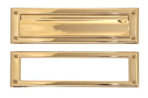 Brass Accents A07-M0070-PVD:  10 x 3" Mail Slot (exterior flap/interior frame) - PVD Polished Brass
