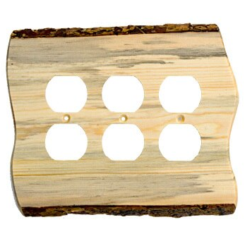 Sierra Lifestyles 682778: Rustic Triple Duplex Switchplate - Blued Pine