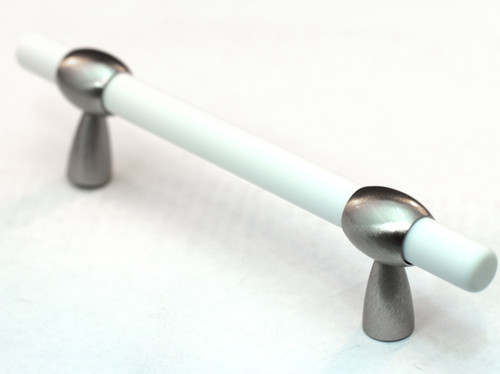 Cal Crystal 134-M100: Adjustable 3" to 4 cc Athens Bit Cabinet Pull - Matte White