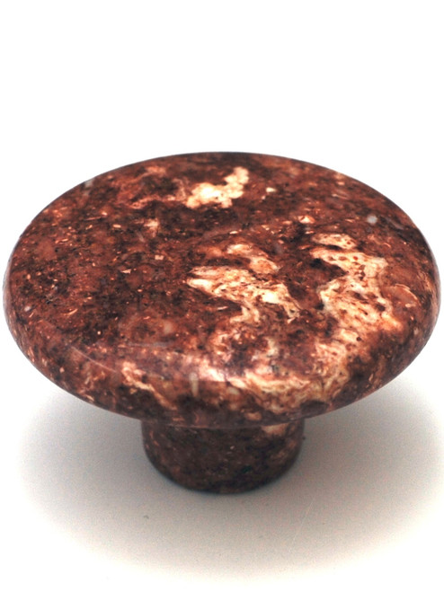 Cal Crystal RNR-2: 1-3/4" Round Marble Cabinet Knob - Red
