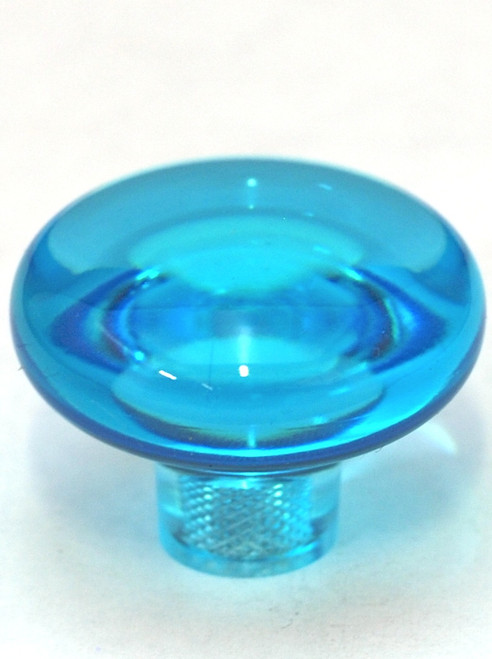 Cal Crystal 1-507-1: 1-7/16" Exxel Mushroom Cabinet Knob - Clear Caribbean Blue Cal Crystal 1-507-1: 1-7/16" Exxel Mushroom Cabinet Knob - Clear Caribbean Blue