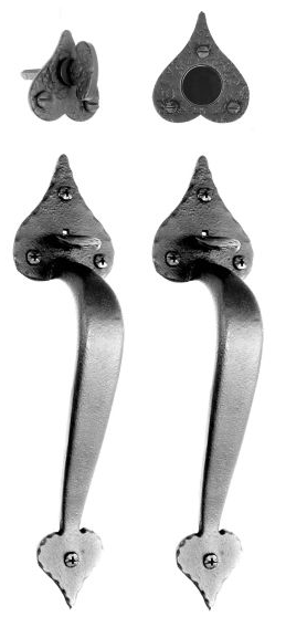 Acorn RT4BD: 11" Heart Double Handle Dummy Set - Black Rough Iron