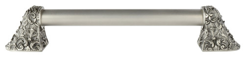 Notting Hill NHO-500-AP-16PL: 12"cc Acanthus Appliance Pull w/Plain Bar - Antique Pewter
